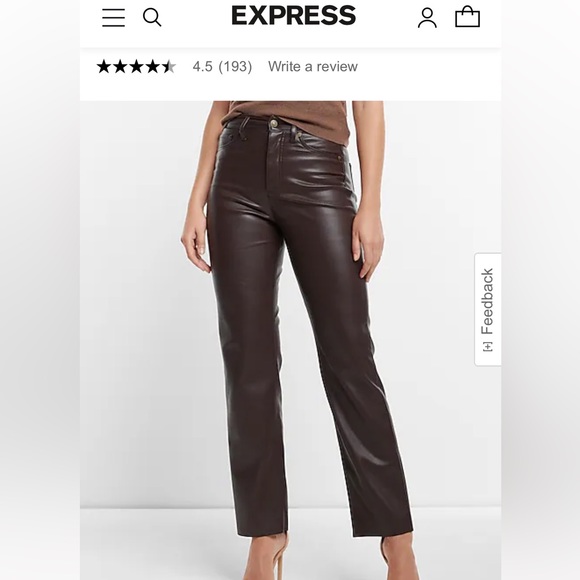 Express High Rise Leather Pants - Picture 1 of 8
